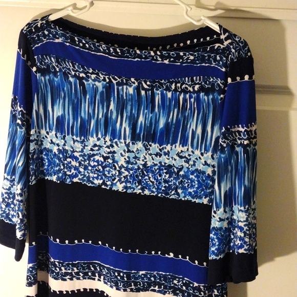 Donna Morgan Blue Pattern Dress - Picture 2 of 3